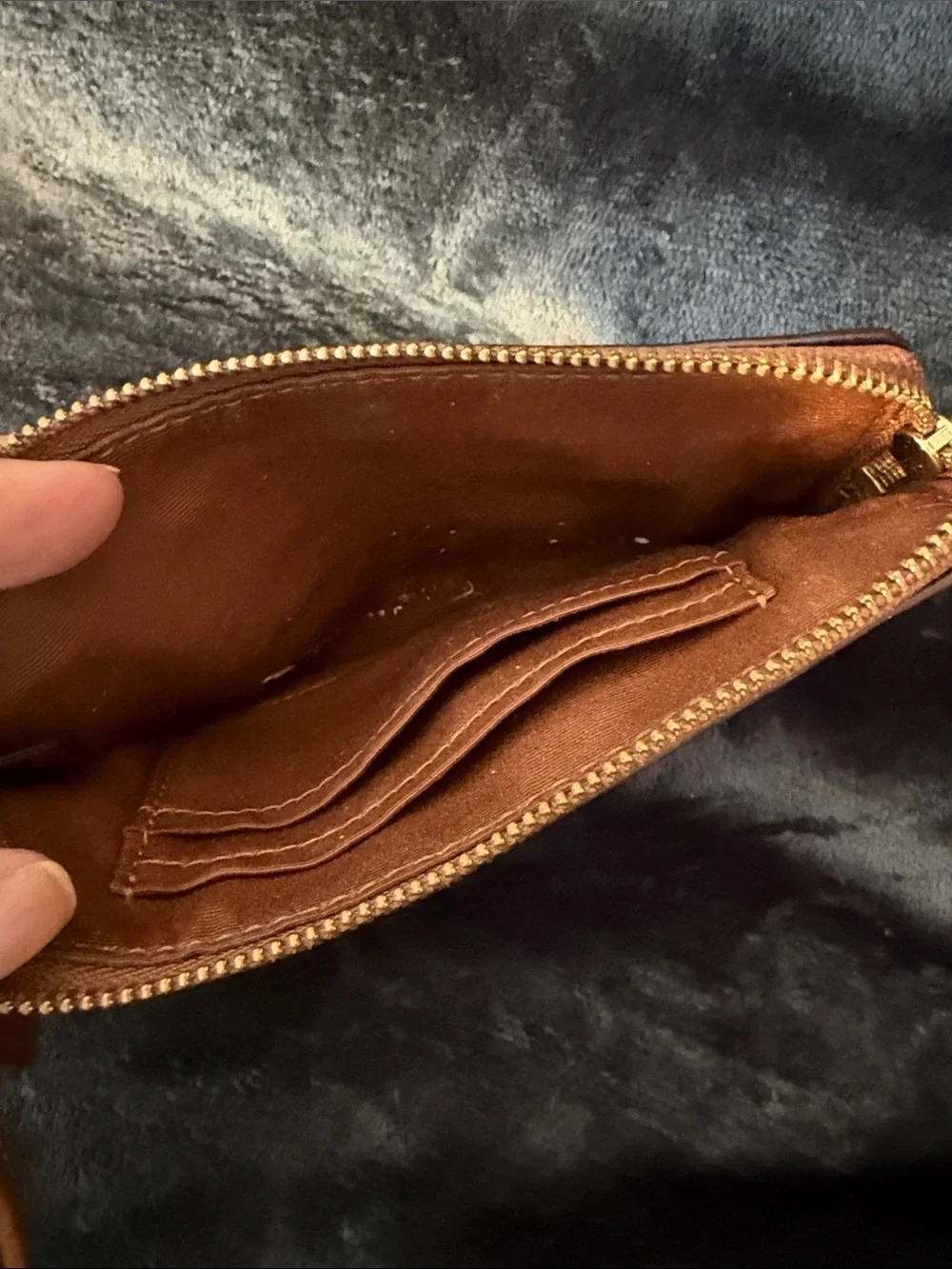 Coach Brown Leather Wristlet Pouch